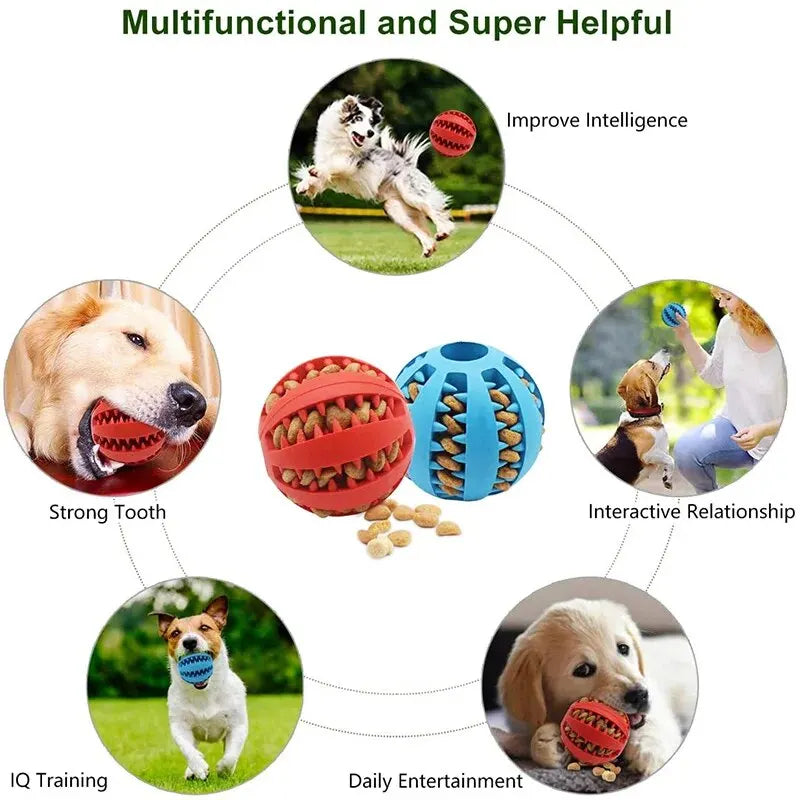 Dog Chew Toy Ball – Non-Toxic Treat Feeder & Teeth Cleaner