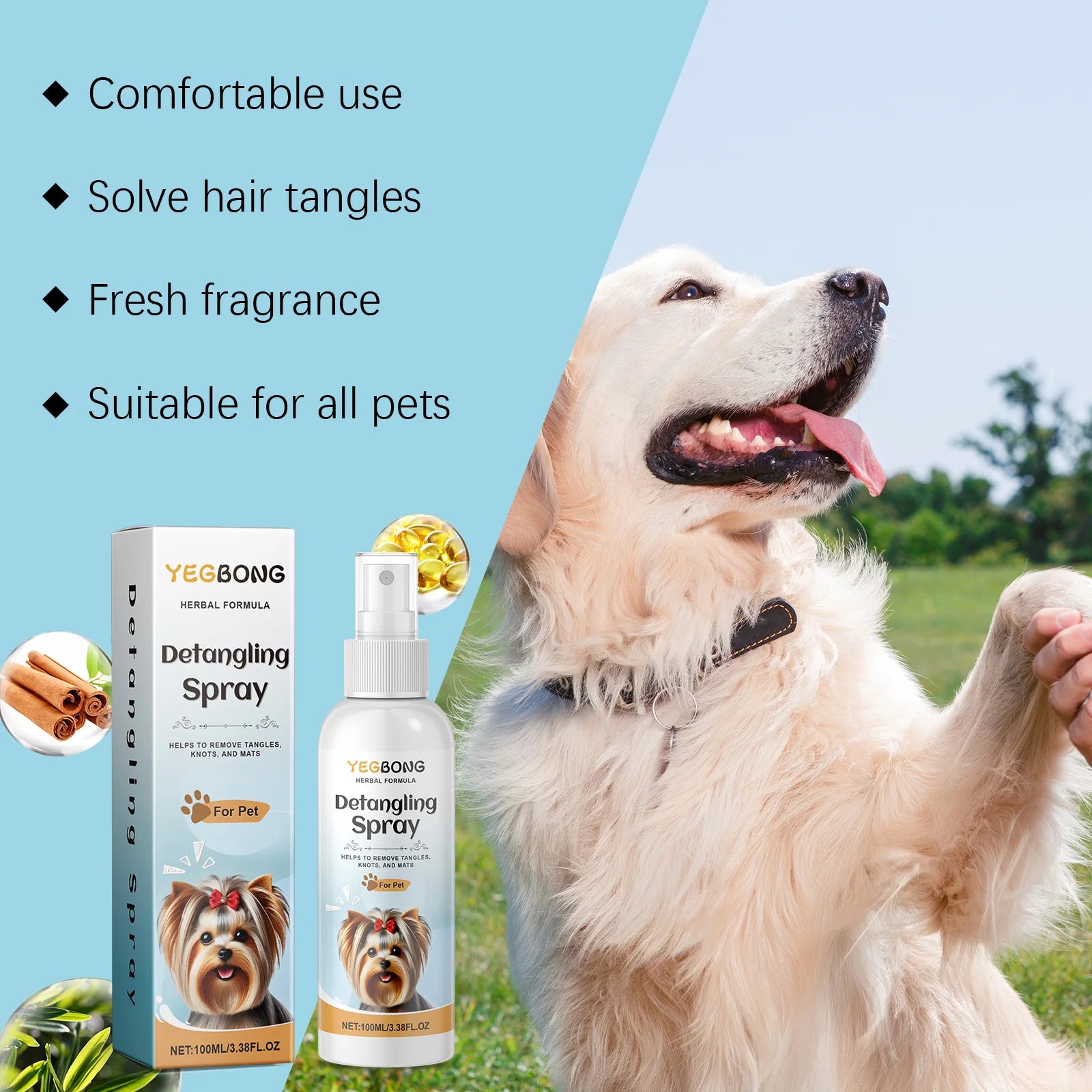 Pet Hair Detangling & Smoothing Spray (100ml)
