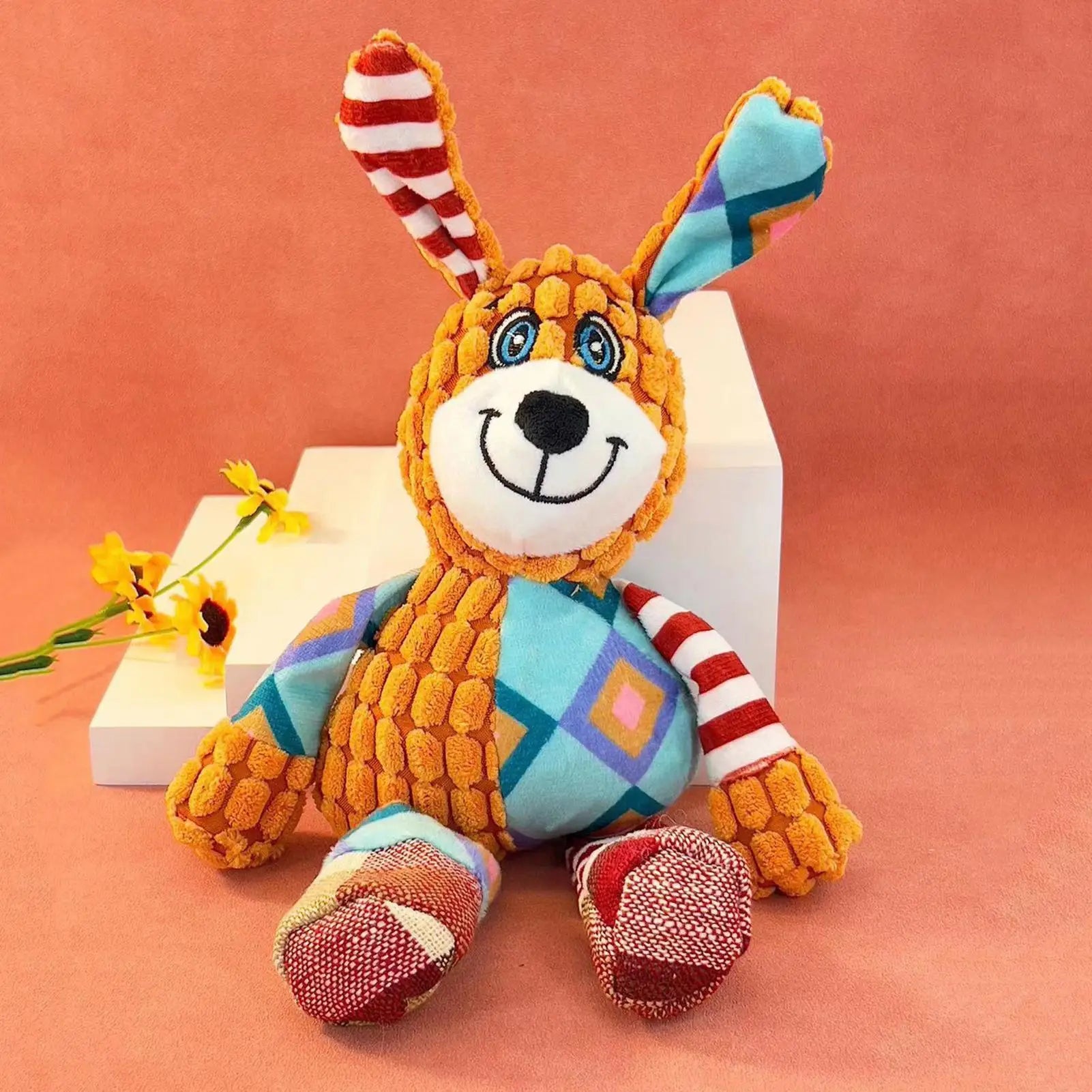 Plush Squeaky Dog Toy – Cute Cartoon Stuffed Animal for Dogs