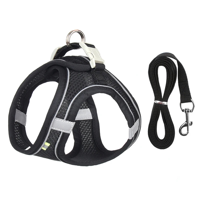 Reflective Harness & Leash Set for Small Dogs