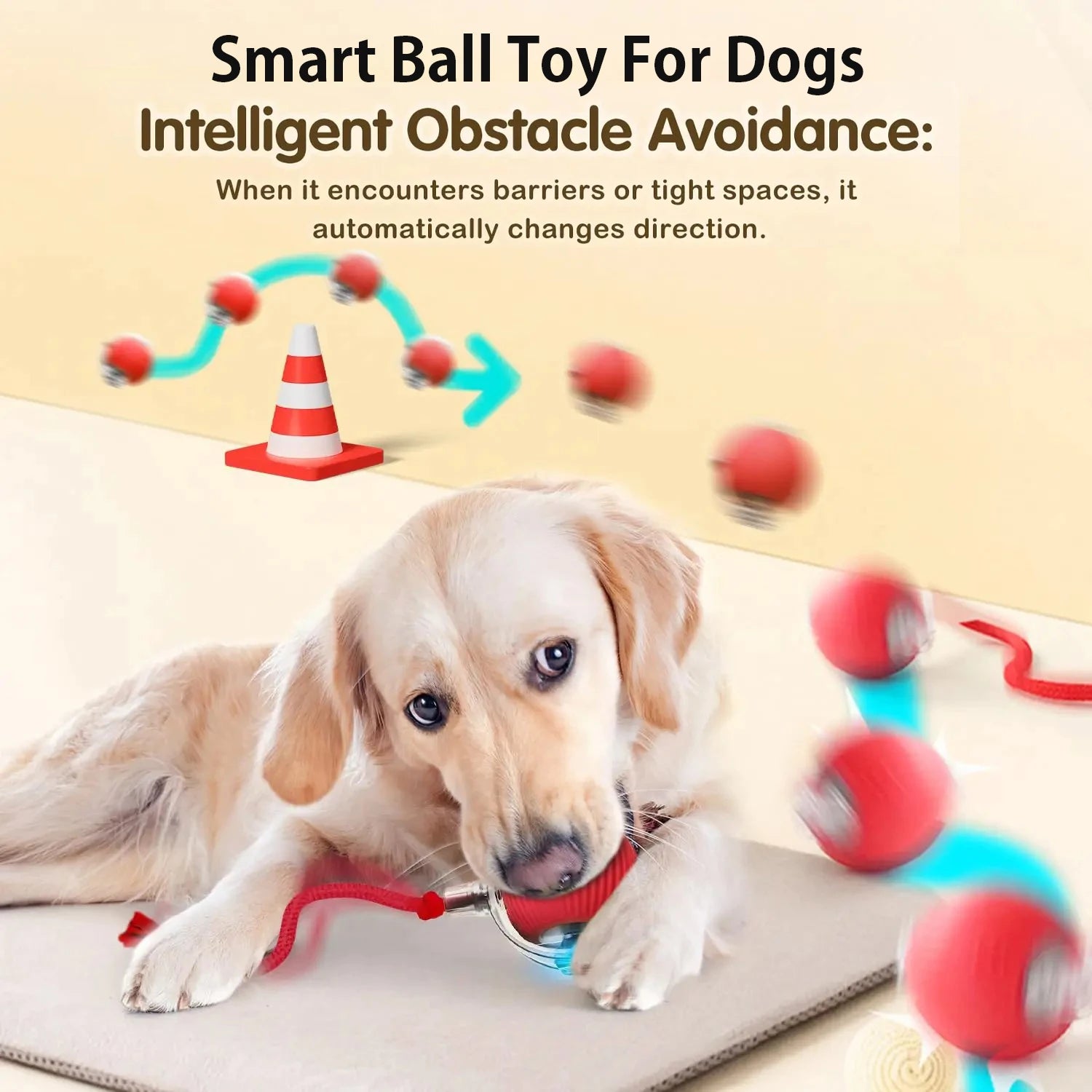 Smart Interactive Rolling Ball Toy for Dogs