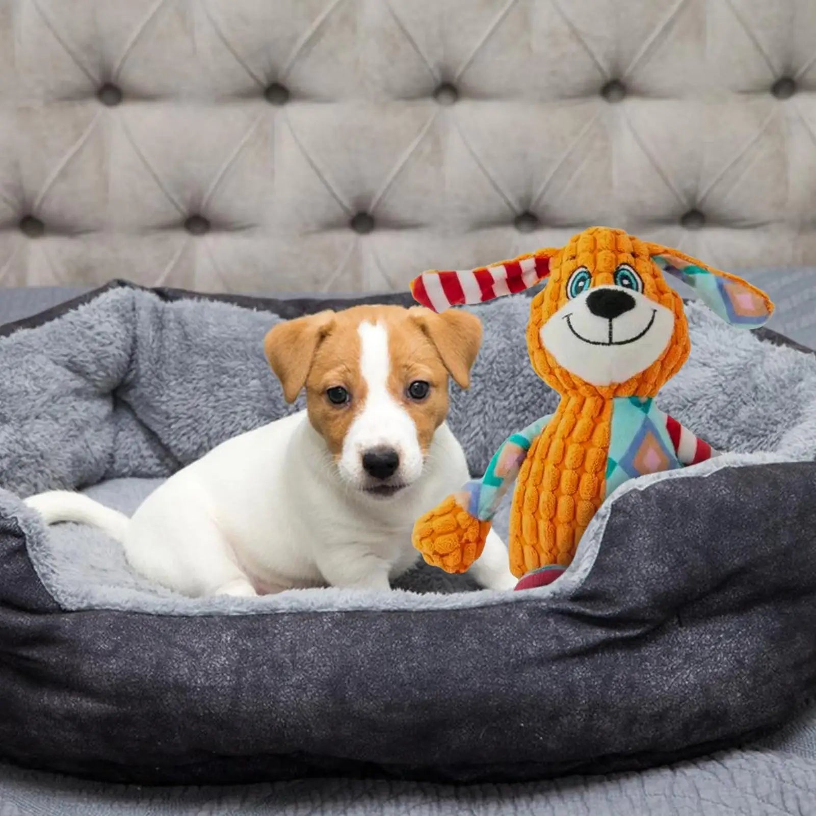 Plush Squeaky Dog Toy – Cute Cartoon Stuffed Animal for Dogs