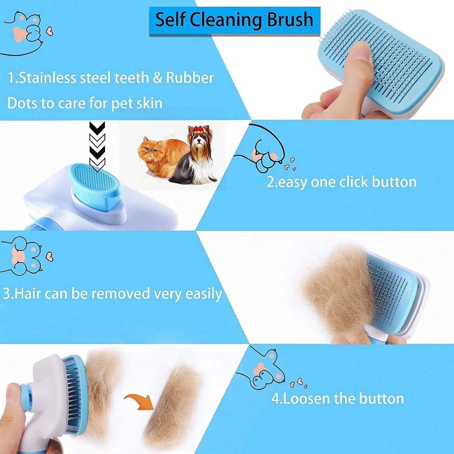 Dog Grooming & Hair Remover Brush